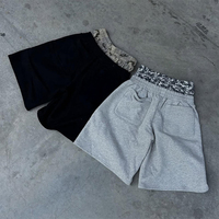 Shorts de jogging épais à double taille en coton 100% vierge de haute qualité, personnalisables avec logo, pour échantillonnage rapide et vente en gros
