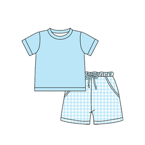 Conjuntos de Pantalones Cortos Casuales de Algodón/Spandex para Bebé Niño, Estampado Personalizado, Combinación para Hermanos, Venta al por Mayor, Ropa Infantil Colorida para Primavera y Otoño - Product Image 3