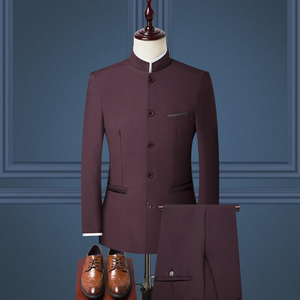 Printemps et automne nouveau costume pour hommes Version coréenne minceur Zhongshan robe robe costume <span class=keywords><strong>ensemble</strong></span> <span class=keywords><strong>trois</strong></span> pièces <span class=keywords><strong>ensemble</strong></span> - Product Image 2