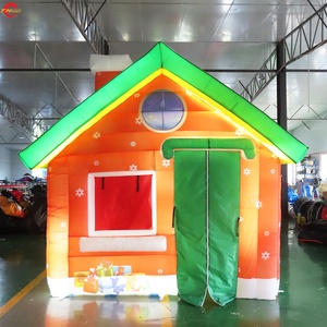 Maison de Noël gonflable <span class=keywords><strong>TH</strong></span> 4x3x3 avec souffleur et accessoires, tente de jeu gonflable multicolore facile à monter, labyrinthe de Noël - Product Image 3