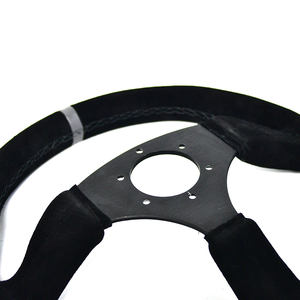 यूनिवर्सल 350mm गहरी पकवान पकड़ विनील चमड़ा खेल कार के स्टीयरिंग व्हील - Product Image 4