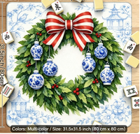 Tapis de Mahjong New Jersey Thème Noël Antidérapant Absorbant Résistant aux Taches Facile à Nettoyer