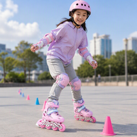 Patins à roulettes ajustables en gros, 4 roues, double boucle, roues en PU, pour le sport en extérieur, idéal pour les débutantes