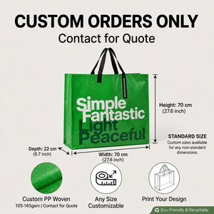 Sac de shopping géant personnalisable en PP tissé, avec logo personnalisé, couleur pleine, réutilisable, tailles <span class=keywords><strong>XL</strong></span> et XXL avec logo - Product Image 2