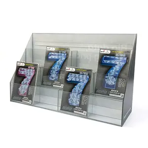 Factory Wholesale Customized Advertising Acrylic POP Counter Display Rack with Sticker Acrylic Display Box for Retail