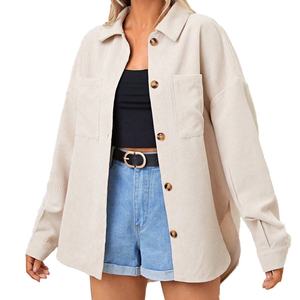 Chaqueta de Pana Personalizada OEM de Alta Calidad para Mujer, Estilo Casual, Holgada, de Manga Larga, Nueva Colección Otoño-Invierno - Product Image 5