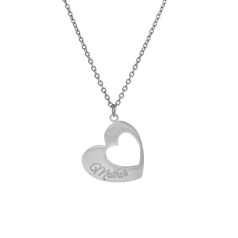 Silver Letter heart necklace-outer