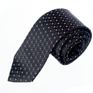 Corbata turca hecha a mano geométrica marrón exclusiva de Exve - Product Image 2