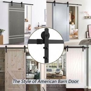 WEKIS 6.6ft Brass Carbon Steel Double Barn Door Hardware Modern Industrial Sliding Door Electric <b>Remote</b> <b>Control</b> Soundproof - Product Image 6