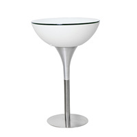 LED-Batteriebetriebenes Bodenmontiertes Bar-Tisch-Hocker-Set RGB Farbwechsel Wasserdichte PE-Möbel Leuchtender Cocktailtisch für Draußen