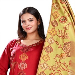 Ensemble Kurta en laine pour femmes, imprimé floral, tenue indienne pakistanaise, pour mariage et fêtes, coupe classique - Product Image 6