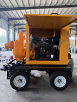 Pompe à eau mobile sur remorque diesel 500m³/h, grande capacité, pour drainage d'urgence en cas d'inondation et pompe de sauvetage