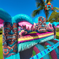 Toboggan aquatique gonflable Aloha Splash Hibiscus Hawaïen, équipement d'amusement aquatique commercial pour enfants