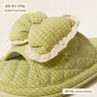 Chaussons d'intérieur en tissu pour femme, style coréen, à nœud et dentelle, bout ouvert, semelle triple couche, silencieux et doux, vente en gros