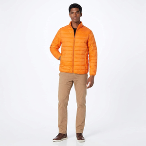 Veste matelassée légère pour homme de haute qualité, impression de logo personnalisée, prix de gros abordable, col montant, fine, hiver, multicolore - Product Image 1