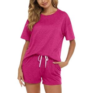 Set <span class=keywords><strong>di</strong></span> pantaloncini Casual da donna comodi all'ingrosso in fabbrica tessuto a maglia estivo stampato in tinta unita molto - Product Image 5