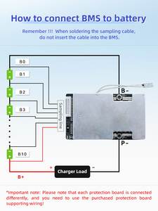 Carte de protection 13S 20A à ports séparés avec équilibrage pour batterie lithium ternaire 3,7 V, avec égalisation et contrôle de température - Product Image 5