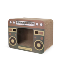 Écologique Recycler Artisanat Papier Ondulé Intégré Carton Chat Scratch IC-5072 Radio Pet House Grappling Board