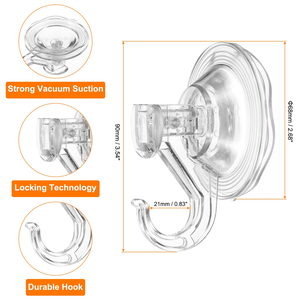 Wholesale Home <b>Wall</b> Finishing Storage Double-sided Adhesive Hooks Hanger <b>Sticker</b> Coat Hook Transparent Clothing PVC Plastic 42g - Product Image 2