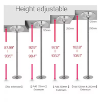 Poteau de danse premium amovible, réglable, en acier inoxydable, portable et robuste, pour la danse sur barre