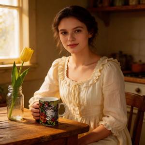 Service à thé HARVIT en porcelaine avec tasse et soucoupe, motif animaux - Chat et chaton, motifs imprimés pour fêtes - Product Image 6