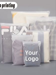 Túi nilon zip khóa kéo mờ, tái sử dụng, bán sỉ, kích thước tùy chỉnh, có khóa trượt, dùng đựng quần áo - Product Image 5