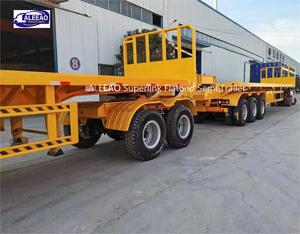 20 ft 40ft <span class=keywords><strong>container</strong></span> phẳng liên kết xe tải <span class=keywords><strong>Trailer</strong></span> 2 trục Superlink sàn phẳng bán rơ moóc để bán - Product Image 4