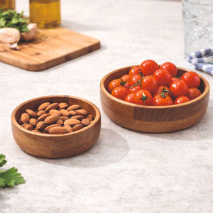 Juego Premium Clásico de 2 Tazones de Madera para Ensalada con Acabado de Grano Natural, Aptos para Lavavajillas, Duraderos y Ecológicos, Diseño Profundo y Poco Profundo - Product Image 4