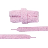 Olian Lacets plats en peluche doux de 1.5cm de large durables et personnalisés Lacets en polyester pelucheux pour baskets Chaussures décontractées