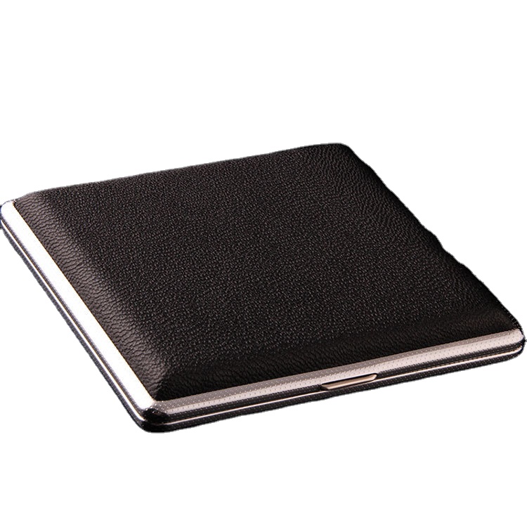 Ультратонкий 20 упаковок кожаный портсигар из нержавеющей стали влагостойкий Водонепроницаемый портсигар