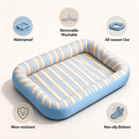 Coussin de couchage imperméable rayé pour chien, toutes saisons, pour petits, moyens et grands chiens, tapis de couchage résistant aux déchirures, coussin de niche d'été
