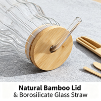 Gobelet à paille en verre personnalisé avec un design moderne, compatible lave-vaisselle et micro-ondes, pour adultes, vente en gros