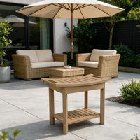 Table d'appoint de pique-nique d'extérieur, mobilier de jardin écologique, mobilier d'extérieur en plastique imitation bois, table d'appoint de patio en plastique