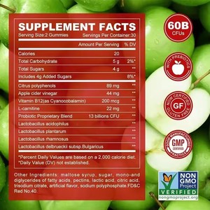Gomitas de Vinagre de Sidra de Manzana Keto, Suplementos Adelgazantes para Control de Peso y Abdomen Plano - Product Image 6