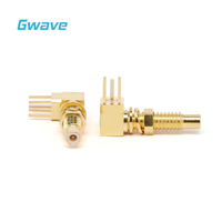Conector de montaje de mamparo macho SSMC para conector RF de ángulo recto de PCB hecho de latón