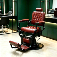 Fauteuil de Salon de Coiffure Style Ancien, Chaise de Barbier Classique, Fauteuil de Barbier Poltrona du Fabricant Barber Francesco Nera
