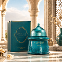Pot à Bakhoor de Luxe 200ml en Verre, Pot à Bakhoor Personnalisable en Verre Rouge Style Arabe, Pot à Poudre Parfumée, Fournisseur d'Étiquettes Privées