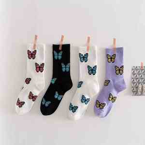 Wholesale Funny Ladies <b>Socks</b> Fashion Custom Cotton Womens butterfly <b>Socks</b> - Product Image 1