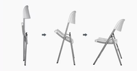 Chaise pliante en acier avec cadre en plastique HDPE imperméable et antirouille, chaise de banquet, chaise d'extérieur pour mariage, fête, événement, camping, jardin, lieu de réception