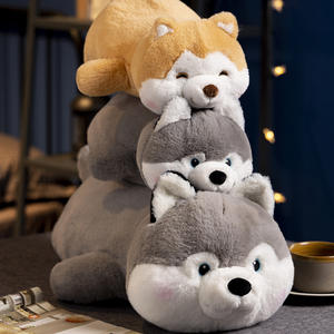 Dudu Q versión Shiba Inu Husky juguete de peluche conjunto mentira perro muñeca PP algodón para Amazon transfronterizo venta al por mayor bajo MOQ caja de embalaje - Product Image 2