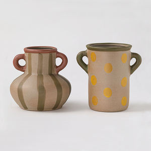 <span class=keywords><strong>Vase</strong></span> en céramique de <span class=keywords><strong>porcelaine</strong></span> avec deux poignées, design unique et rustique, peint <span class=keywords><strong>à</strong></span> la main, pour la maison, l'hôtel, le café, le restaurant, la salle de séjour, la salle de réunion - Product Image 3