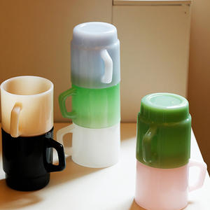 Tasse à café au lait vintage, plusieurs couleurs au choix, tasse en verre de jade, tasse en verre <span class=keywords><strong>Pyrex</strong></span> opulente sans plomb - Product Image 4
