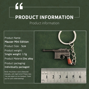 Llavero de <span class=keywords><strong>pistola</strong></span> Mini <span class=keywords><strong>Mauser</strong></span> LT, modelos en miniatura de aleación de zinc metálica, llavero 3D personalizado de 5 cm - Product Image 4