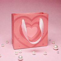 Boîte cadeau en forme de cœur rose avec sac assorti, logo personnalisé, pour la Saint-Valentin, emballage pour bagues, colliers, boucles d'oreilles