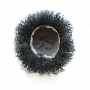 Groothandel Goedkope 10Mm Krullend Indian Haar Toupetje Natuurlijke Kleur Super Fijn Voor Zwitserse Kant Vervanging Voor Mannen Zwarte Mannen Prothese - Product Image 1