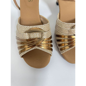 Professional Women's Latin Dance <strong>Shoes</strong> Mid-High Heel with Peep Toe Suede Lining Soft Sole <strong>Tap</strong> and Ballroom Training Sandals - Product Image 5