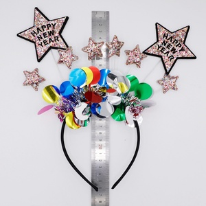 Fascia per capelli con stella a cinque punte in tessuto per <span class=keywords><strong>Capodanno</strong></span>, decorazione per feste, accessori colorati per feste - Product Image 3