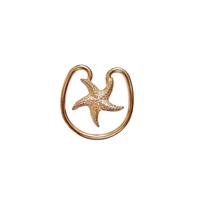 Cierre de aleación ajustable, cierre de Metal en forma de estrella de mar para Bikini, patrón de correa, sujetador, Conector de anillo, accesorios de ropa interior