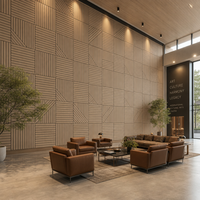Panneaux muraux en grille de placage PVC MDF insonorisants pour salon, hôtel et hôpital