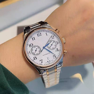 Men's <b>Automatic</b> Mechanical Watch <b>Chronograph</b> Pointer Dial Stainless Steel Case Sapphire Crystal Glass 50m Water High-end Watch - Product Image 5